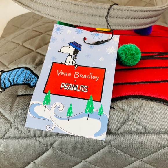 🌹Vera Bradley Large Tote Peanuts Ski Slope Snoopy Gray - Picture 6 of 6